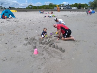 Sandcastles with Dad and Aubrey