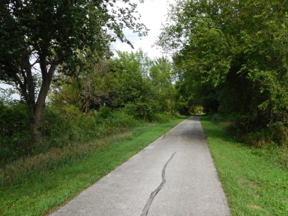 This bike path was wonderful! Tree covered trail through corn fields.