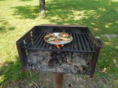 You know, just reheating our quiche on the bbq during our hike - lol!